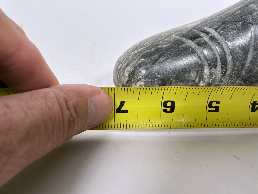 Carved Soapstone Inuit Seal Signed 7W X 2.5D X 3H [Photo 14]