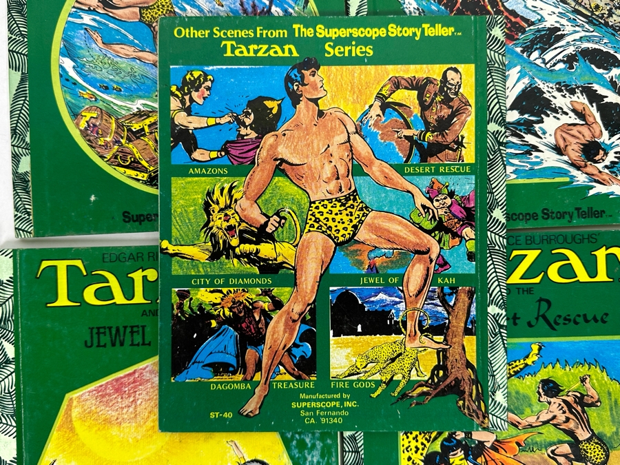 (6) 1977 Edgar Rice Burroughs Tarzan Books By Superscope Story Teller Based On Illustrations By Hogarth [Photo 17]