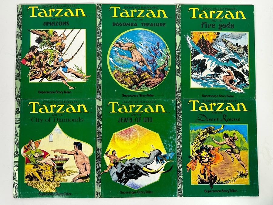 (6) 1977 Edgar Rice Burroughs Tarzan Books By Superscope Story Teller Based On Illustrations By Hogarth [Photo 2]
