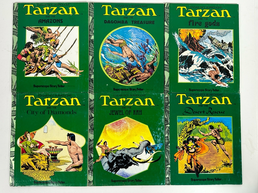 (6) 1977 Edgar Rice Burroughs Tarzan Books By Superscope Story Teller Based On Illustrations By Hogarth [Photo 3]