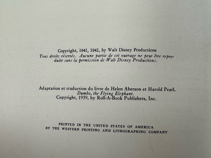 Vintage 1942 Walt Disney Productions Dumbo Book In French [Photo 6]