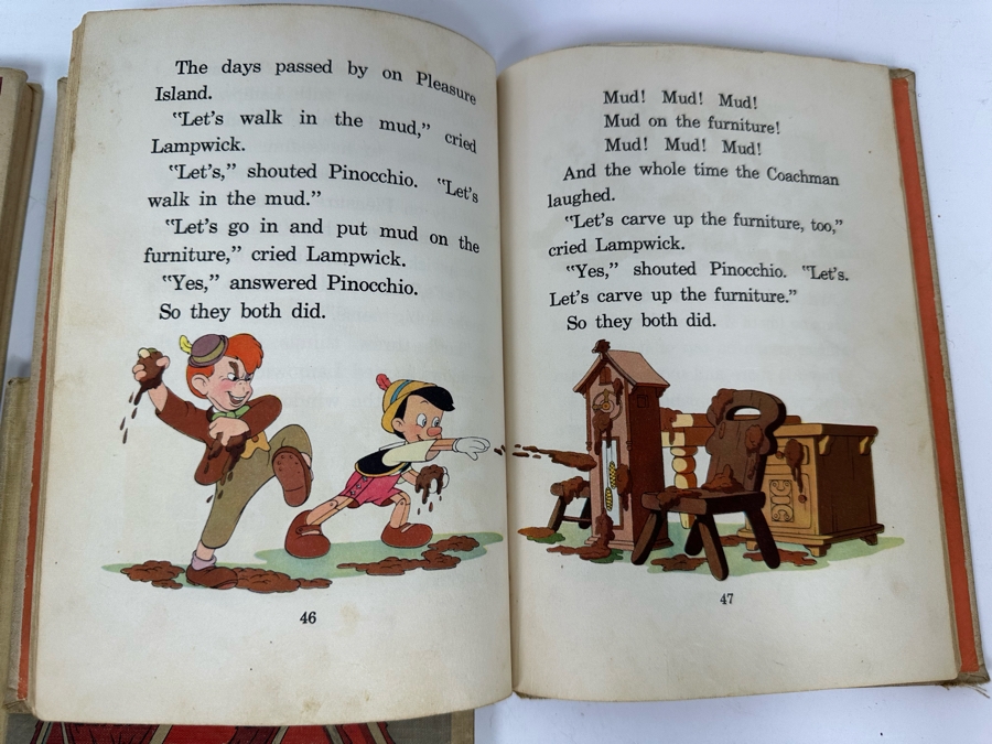 (3) Vintage 1939 / 1940 Walt Disney Books: Pinocchio, Here They Are & Little Pig's Picnic [Photo 11]