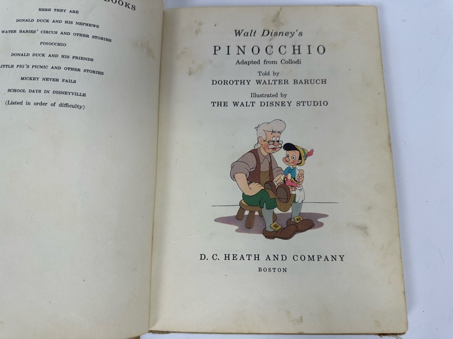 (3) Vintage 1939 / 1940 Walt Disney Books: Pinocchio, Here They Are & Little Pig's Picnic [Photo 7]