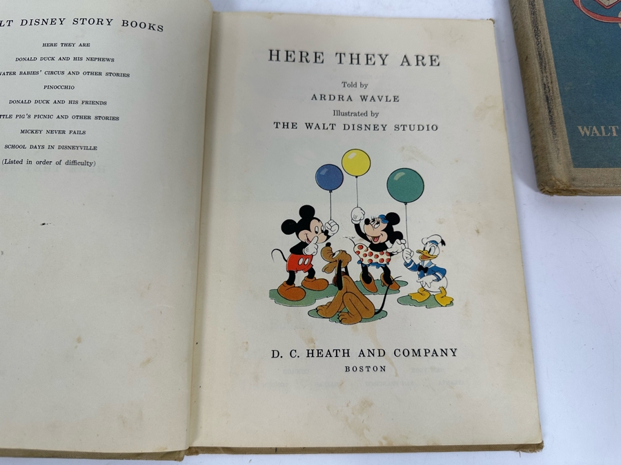 (3) Vintage 1939 / 1940 Walt Disney Books: Pinocchio, Here They Are & Little Pig's Picnic [Photo 12]