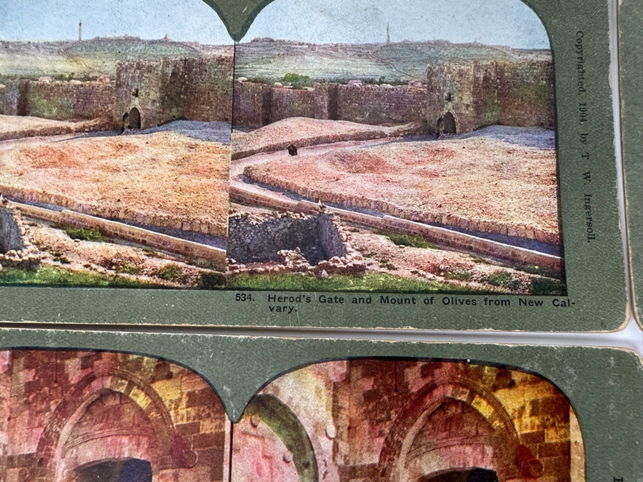 (24) Antique Color 1904 Holy Land Series T. W. Ingersoll Collectible Stereoviews Of Biblical Times - See Photos [Photo 20]