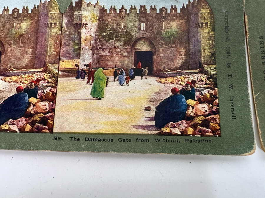 (24) Antique Color 1904 Holy Land Series T. W. Ingersoll Collectible Stereoviews Of Biblical Times - See Photos [Photo 48]