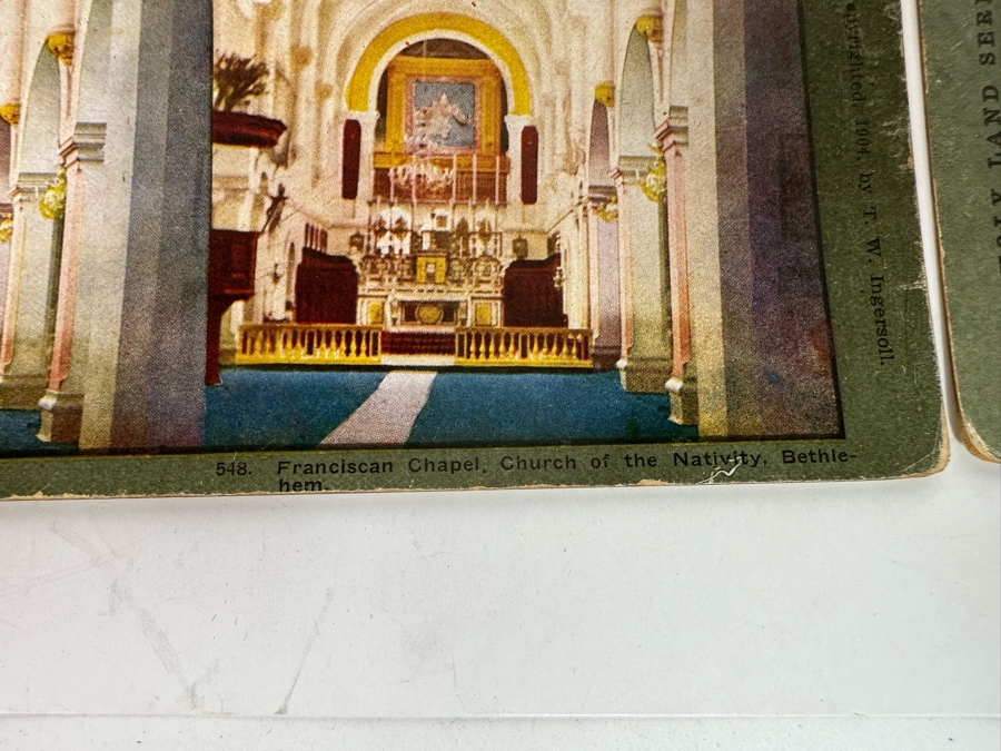 (24) Antique Color 1904 Holy Land Series T. W. Ingersoll Collectible Stereoviews Of Biblical Times - See Photos [Photo 46]