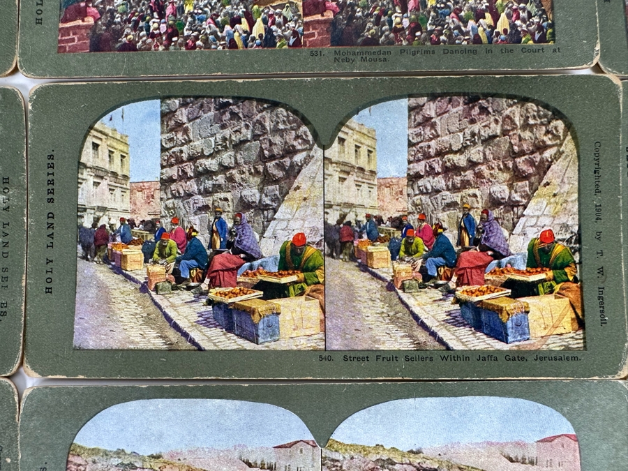 (24) Antique Color 1904 Holy Land Series T. W. Ingersoll Collectible Stereoviews Of Biblical Times - See Photos [Photo 31]