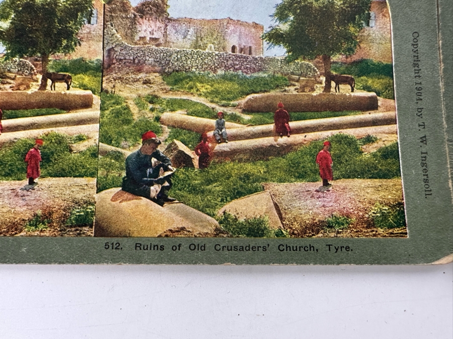 (24) Antique Color 1904 Holy Land Series T. W. Ingersoll Collectible Stereoviews Of Biblical Times - See Photos [Photo 50]