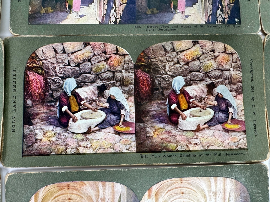 (24) Antique Color 1904 Holy Land Series T. W. Ingersoll Collectible Stereoviews Of Biblical Times - See Photos [Photo 39]