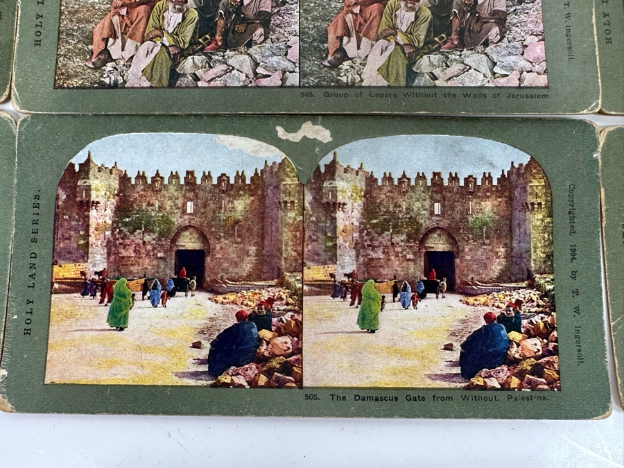 (24) Antique Color 1904 Holy Land Series T. W. Ingersoll Collectible Stereoviews Of Biblical Times - See Photos [Photo 47]