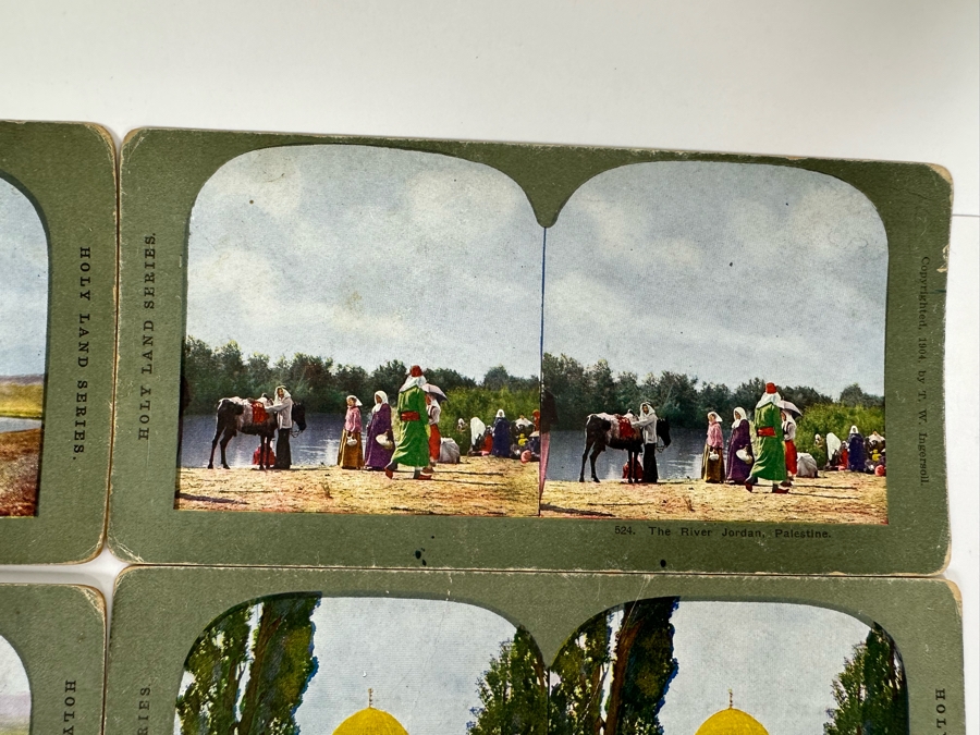 (24) Antique Color 1904 Holy Land Series T. W. Ingersoll Collectible Stereoviews Of Biblical Times - See Photos [Photo 9]