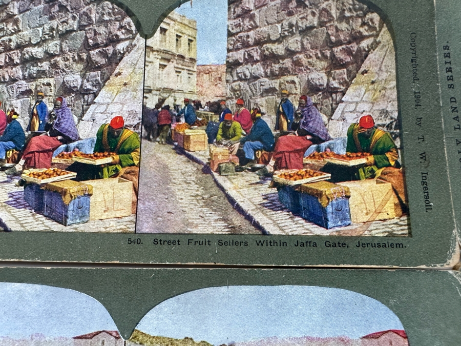 (24) Antique Color 1904 Holy Land Series T. W. Ingersoll Collectible Stereoviews Of Biblical Times - See Photos [Photo 32]