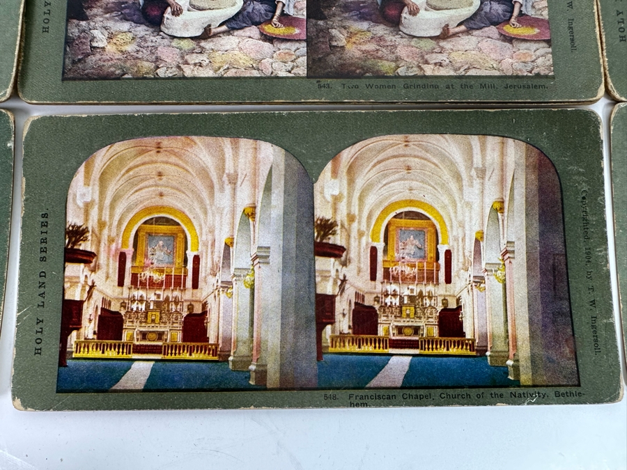 (24) Antique Color 1904 Holy Land Series T. W. Ingersoll Collectible Stereoviews Of Biblical Times - See Photos [Photo 45]