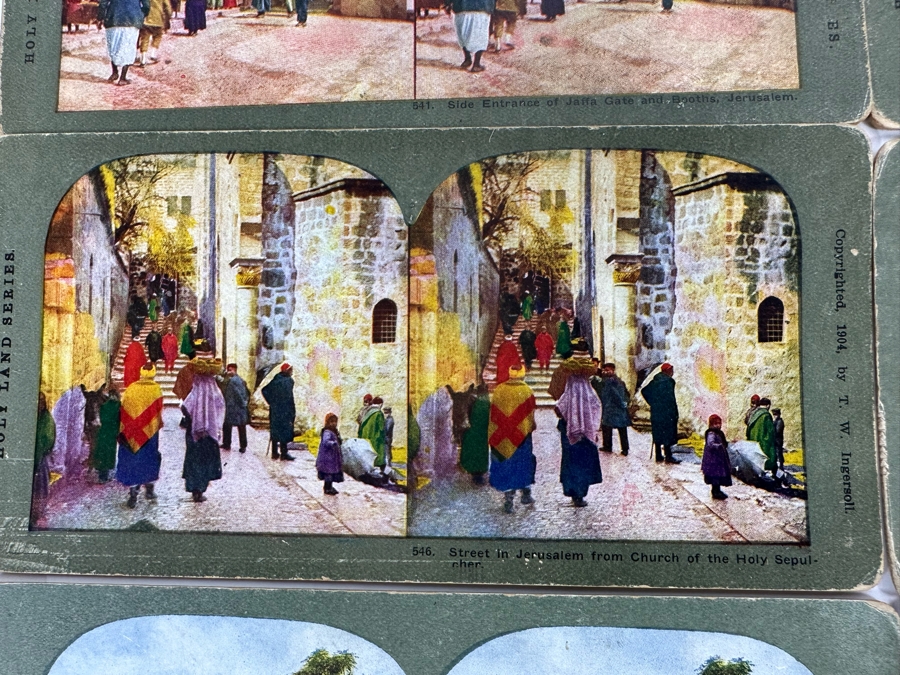 (24) Antique Color 1904 Holy Land Series T. W. Ingersoll Collectible Stereoviews Of Biblical Times - See Photos [Photo 35]