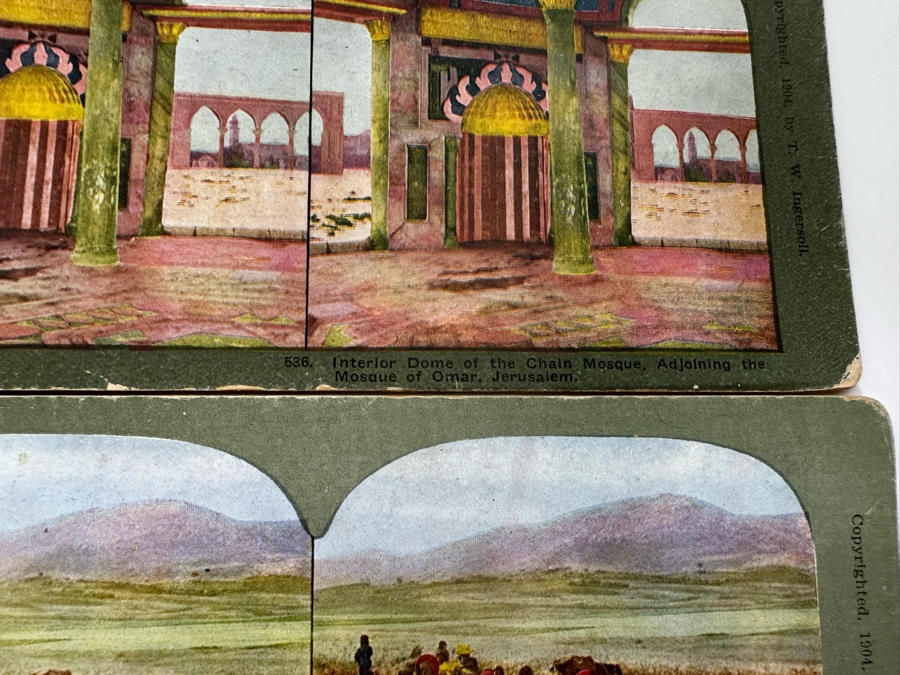 (24) Antique Color 1904 Holy Land Series T. W. Ingersoll Collectible Stereoviews Of Biblical Times - See Photos [Photo 26]