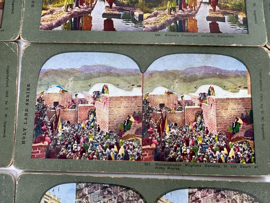 (24) Antique Color 1904 Holy Land Series T. W. Ingersoll Collectible Stereoviews Of Biblical Times - See Photos [Photo 21]