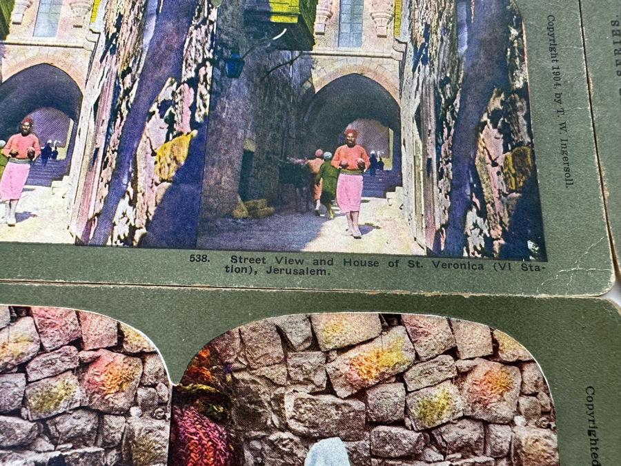 (24) Antique Color 1904 Holy Land Series T. W. Ingersoll Collectible Stereoviews Of Biblical Times - See Photos [Photo 30]