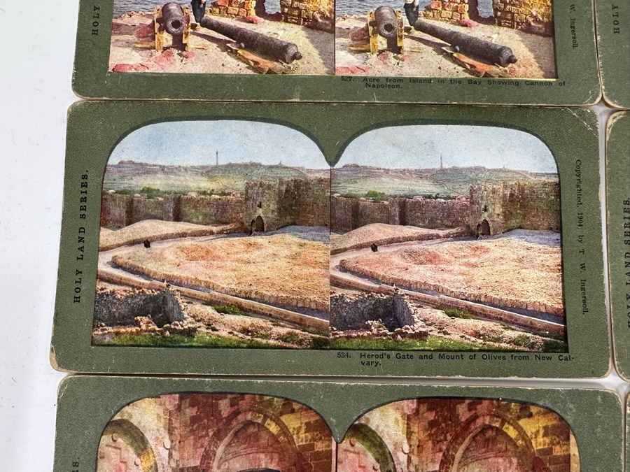 (24) Antique Color 1904 Holy Land Series T. W. Ingersoll Collectible Stereoviews Of Biblical Times - See Photos [Photo 19]