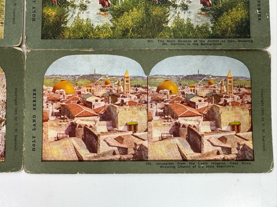 (24) Antique Color 1904 Holy Land Series T. W. Ingersoll Collectible Stereoviews Of Biblical Times - See Photos [Photo 46]
