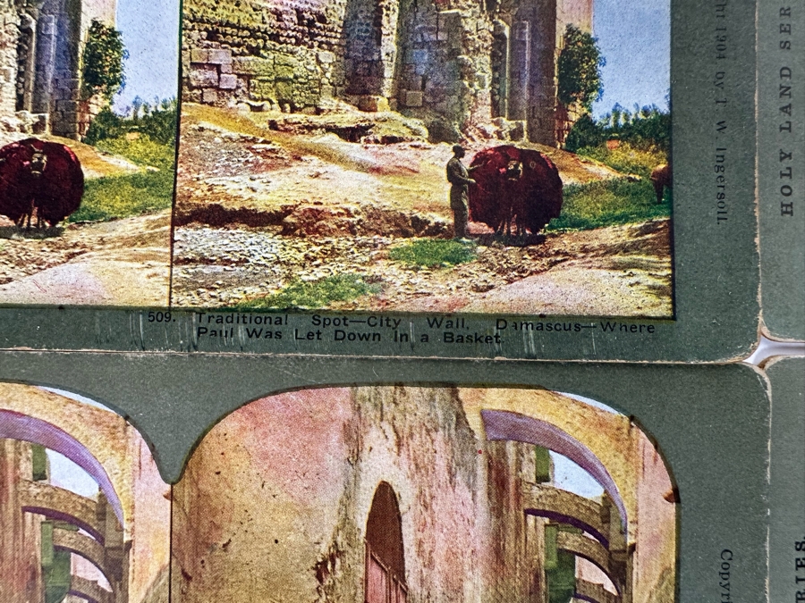 (24) Antique Color 1904 Holy Land Series T. W. Ingersoll Collectible Stereoviews Of Biblical Times - See Photos [Photo 35]