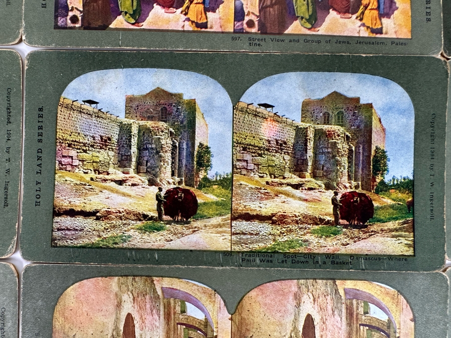 (24) Antique Color 1904 Holy Land Series T. W. Ingersoll Collectible Stereoviews Of Biblical Times - See Photos [Photo 34]