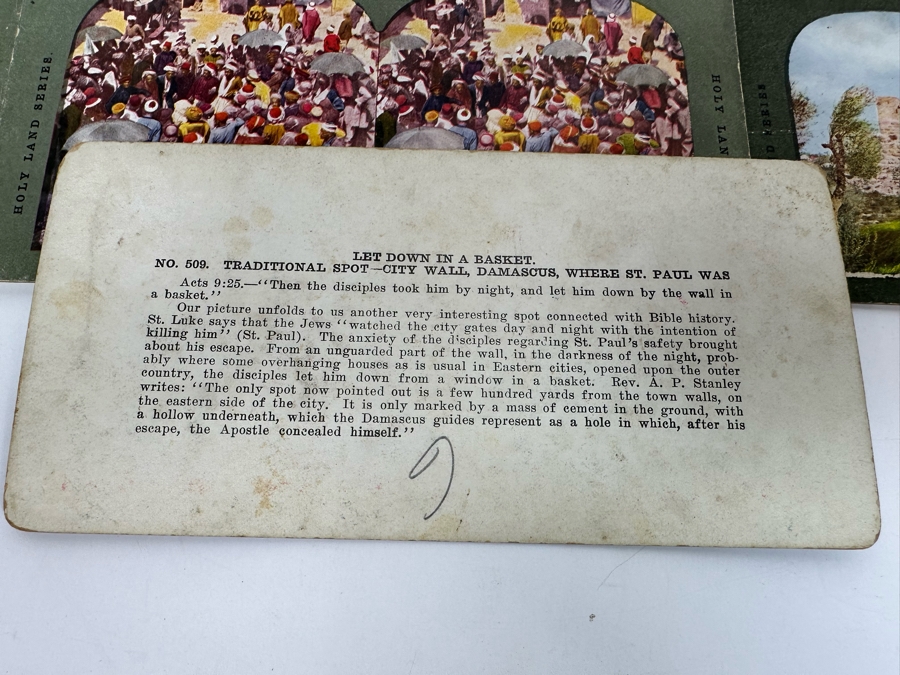 (24) Antique Color 1904 Holy Land Series T. W. Ingersoll Collectible Stereoviews Of Biblical Times - See Photos [Photo 49]