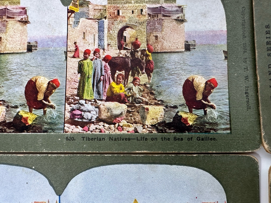 (24) Antique Color 1904 Holy Land Series T. W. Ingersoll Collectible Stereoviews Of Biblical Times - See Photos [Photo 27]