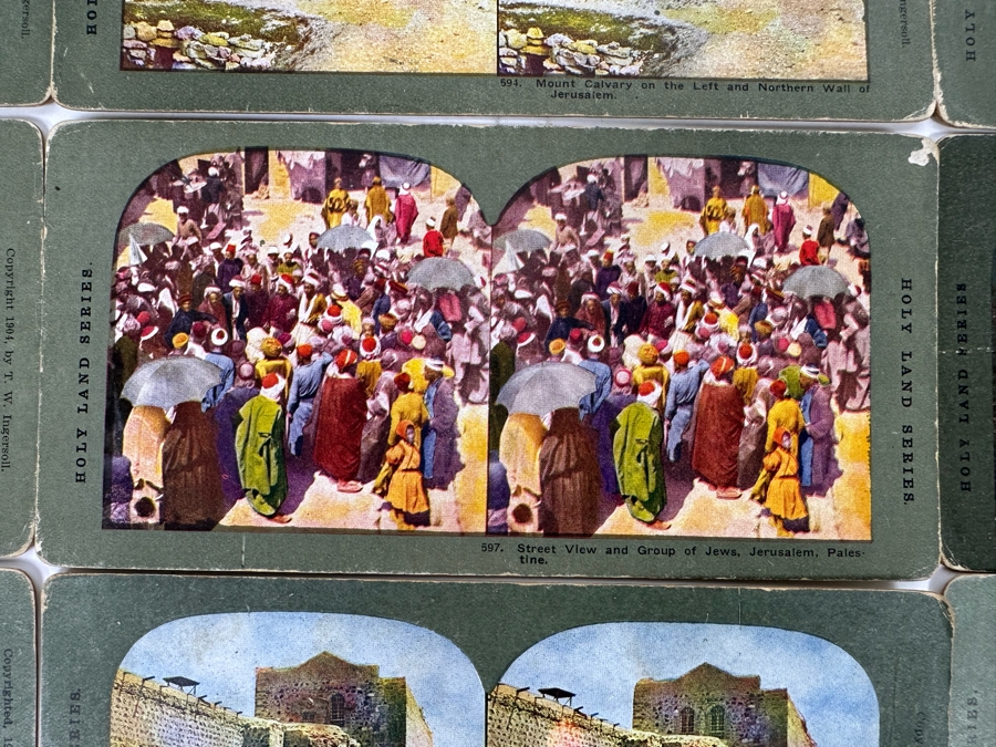 (24) Antique Color 1904 Holy Land Series T. W. Ingersoll Collectible Stereoviews Of Biblical Times - See Photos [Photo 14]