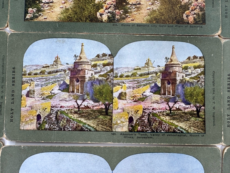 (24) Antique Color 1904 Holy Land Series T. W. Ingersoll Collectible Stereoviews Of Biblical Times - See Photos [Photo 9]