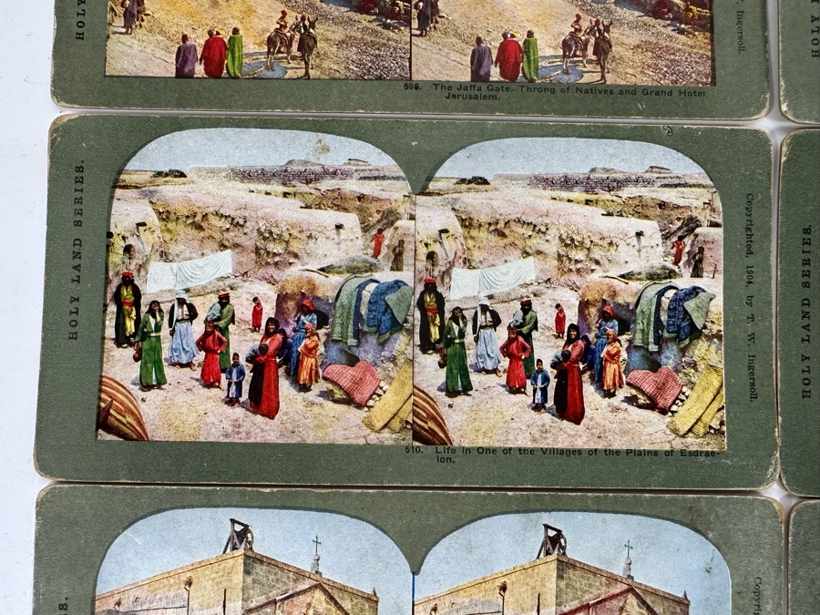 (24) Antique Color 1904 Holy Land Series T. W. Ingersoll Collectible Stereoviews Of Biblical Times - See Photos [Photo 32]