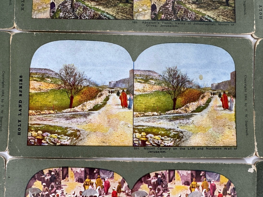 (24) Antique Color 1904 Holy Land Series T. W. Ingersoll Collectible Stereoviews Of Biblical Times - See Photos [Photo 20]