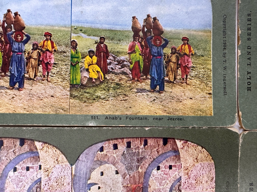 (24) Antique Color 1904 Holy Land Series T. W. Ingersoll Collectible Stereoviews Of Biblical Times - See Photos [Photo 37]