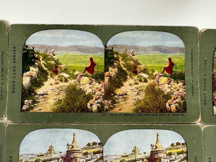 (24) Antique Color 1904 Holy Land Series T. W. Ingersoll Collectible Stereoviews Of Biblical Times - See Photos [Photo 5]