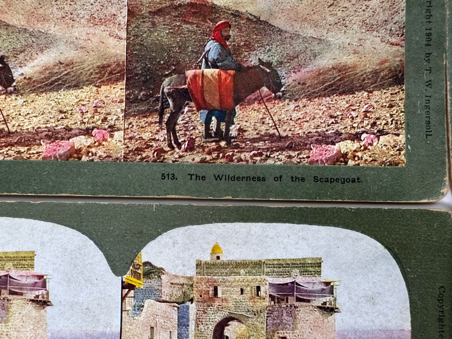 (24) Antique Color 1904 Holy Land Series T. W. Ingersoll Collectible Stereoviews Of Biblical Times - See Photos [Photo 4]