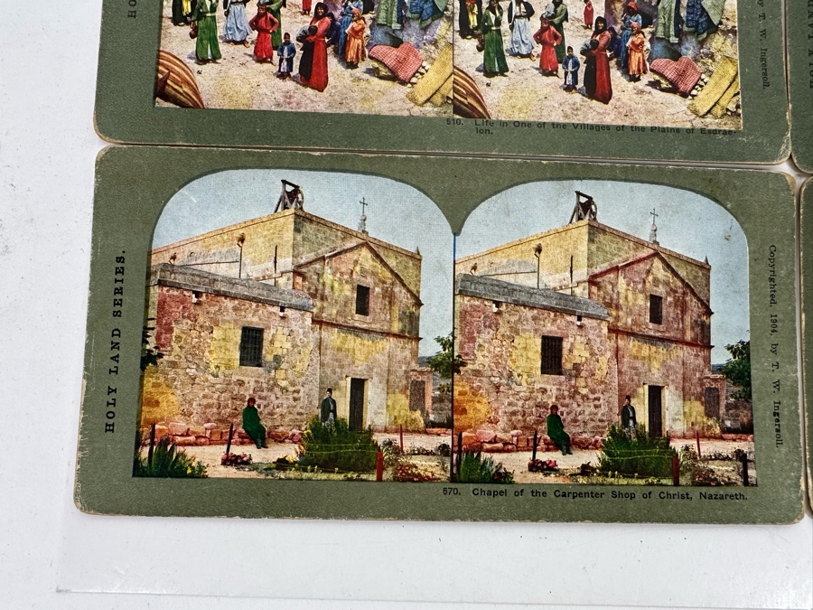 (24) Antique Color 1904 Holy Land Series T. W. Ingersoll Collectible Stereoviews Of Biblical Times - See Photos [Photo 40]