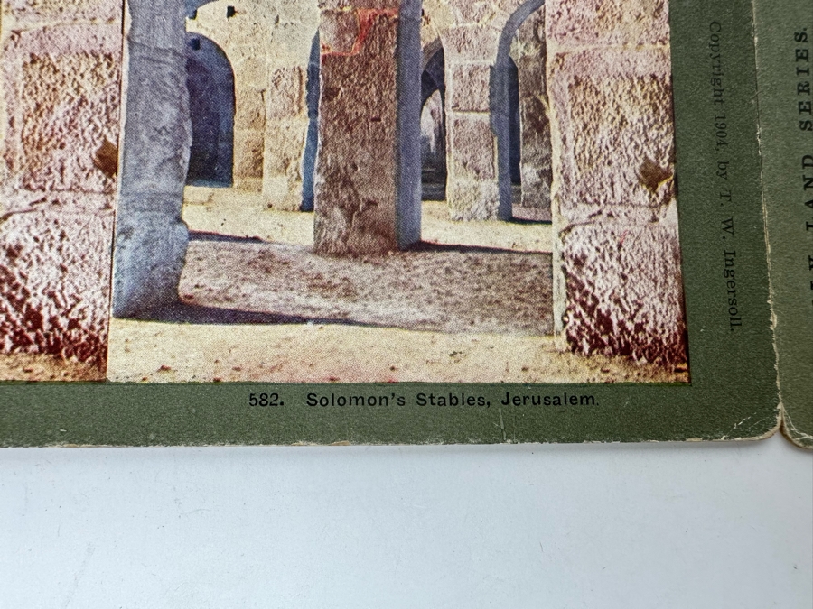 (24) Antique Color 1904 Holy Land Series T. W. Ingersoll Collectible Stereoviews Of Biblical Times - See Photos [Photo 45]