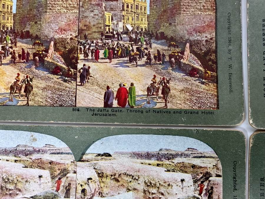 (24) Antique Color 1904 Holy Land Series T. W. Ingersoll Collectible Stereoviews Of Biblical Times - See Photos [Photo 13]