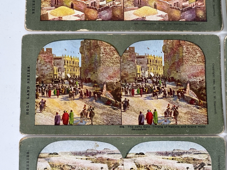 (24) Antique Color 1904 Holy Land Series T. W. Ingersoll Collectible Stereoviews Of Biblical Times - See Photos [Photo 17]