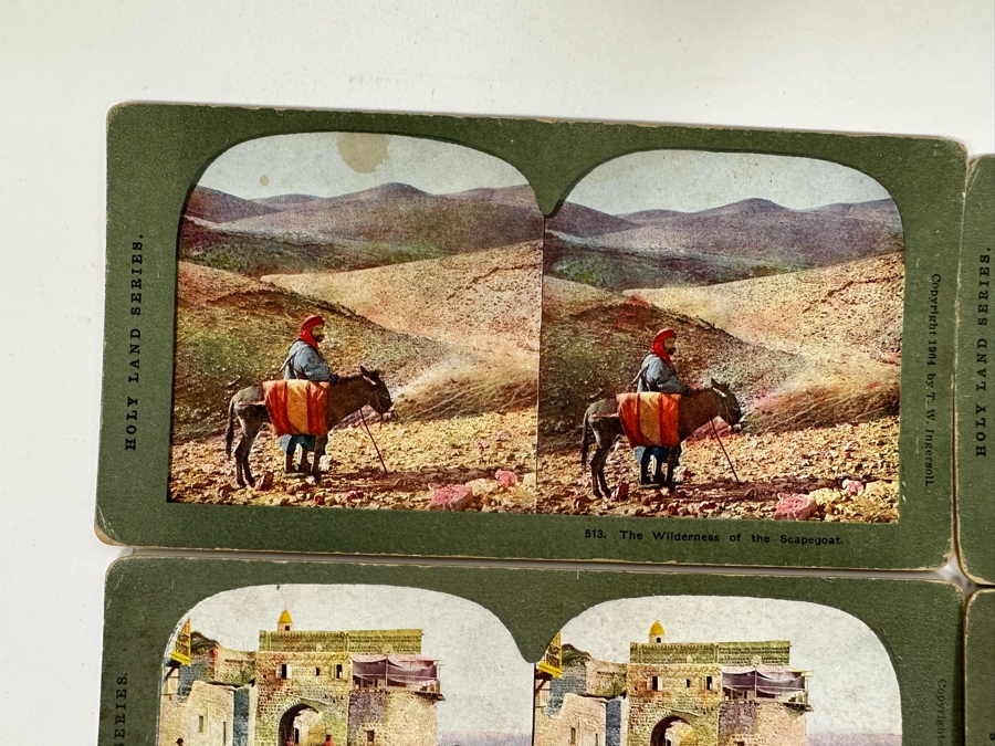 (24) Antique Color 1904 Holy Land Series T. W. Ingersoll Collectible Stereoviews Of Biblical Times - See Photos [Photo 3]