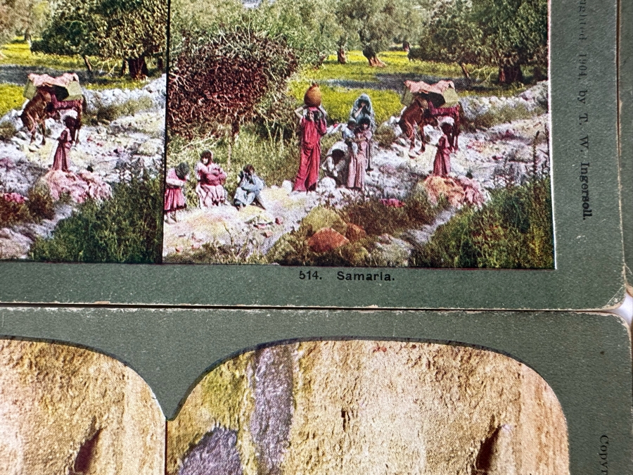 (24) Antique Color 1904 Holy Land Series T. W. Ingersoll Collectible Stereoviews Of Biblical Times - See Photos [Photo 8]