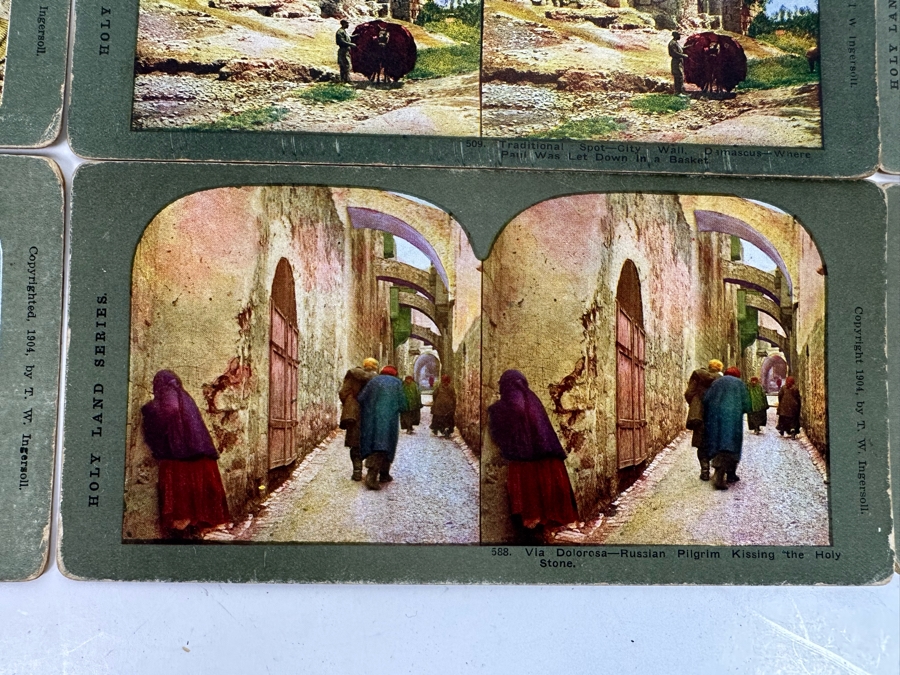 (24) Antique Color 1904 Holy Land Series T. W. Ingersoll Collectible Stereoviews Of Biblical Times - See Photos [Photo 42]