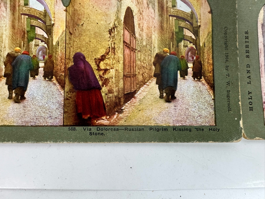 (24) Antique Color 1904 Holy Land Series T. W. Ingersoll Collectible Stereoviews Of Biblical Times - See Photos [Photo 43]