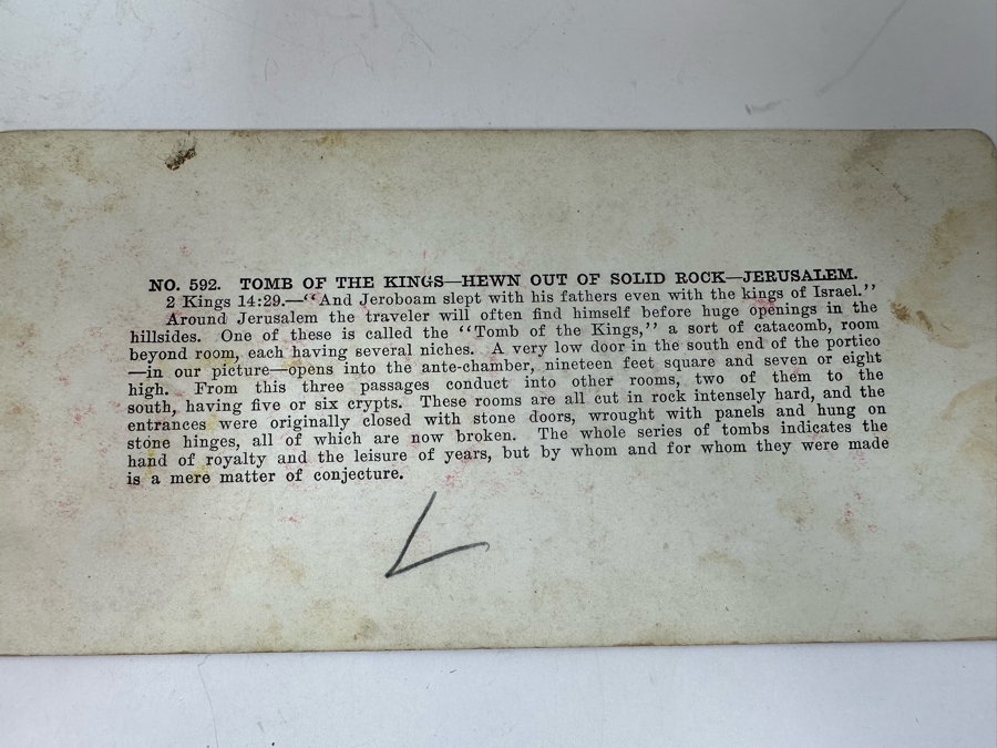 (24) Antique Color 1904 Holy Land Series T. W. Ingersoll Collectible Stereoviews Of Biblical Times - See Photos [Photo 51]