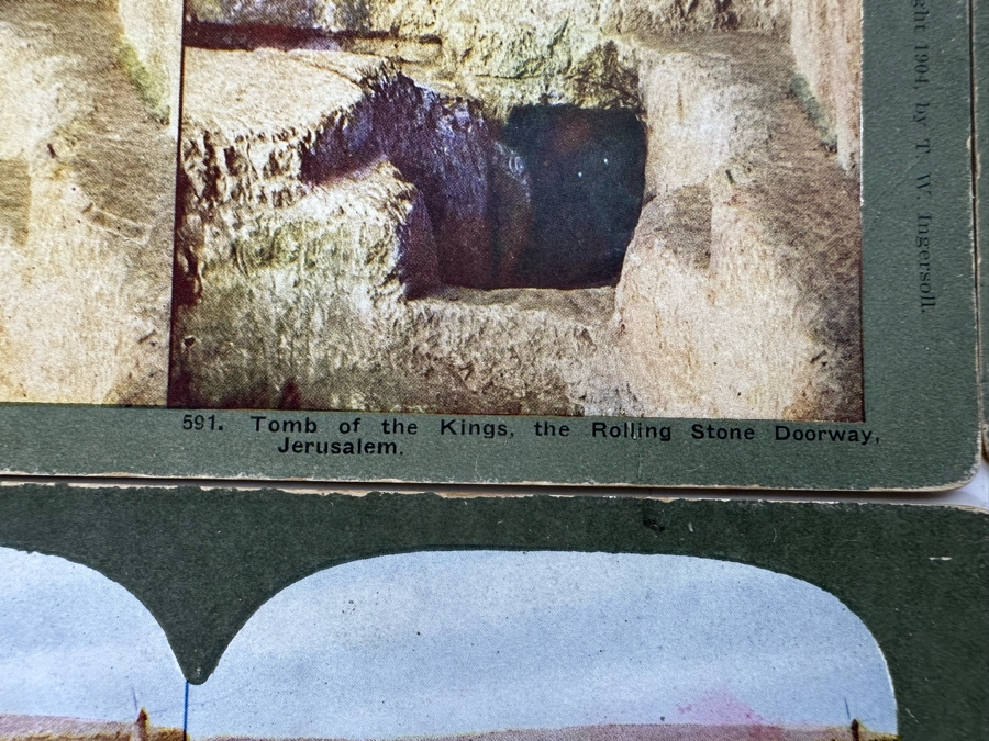 (24) Antique Color 1904 Holy Land Series T. W. Ingersoll Collectible Stereoviews Of Biblical Times - See Photos [Photo 10]