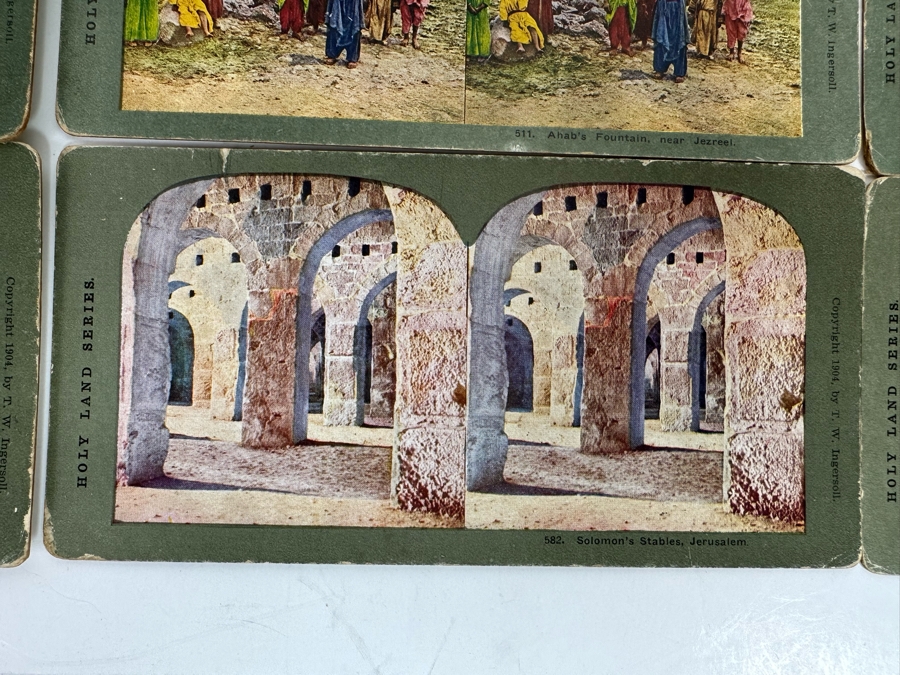 (24) Antique Color 1904 Holy Land Series T. W. Ingersoll Collectible Stereoviews Of Biblical Times - See Photos [Photo 44]