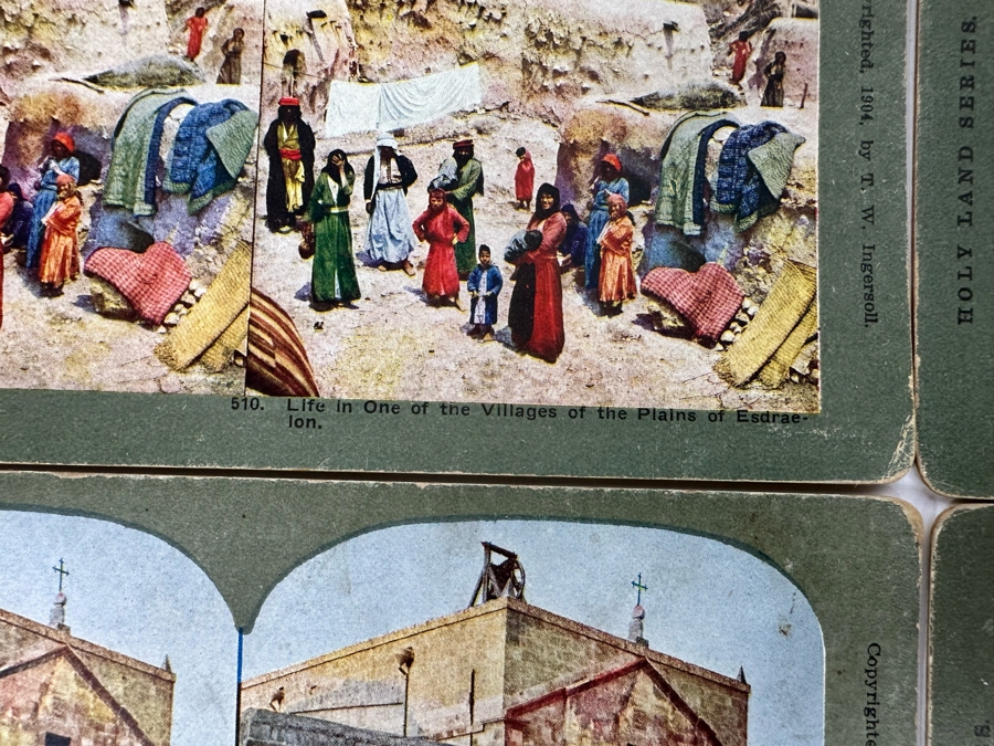 (24) Antique Color 1904 Holy Land Series T. W. Ingersoll Collectible Stereoviews Of Biblical Times - See Photos [Photo 33]
