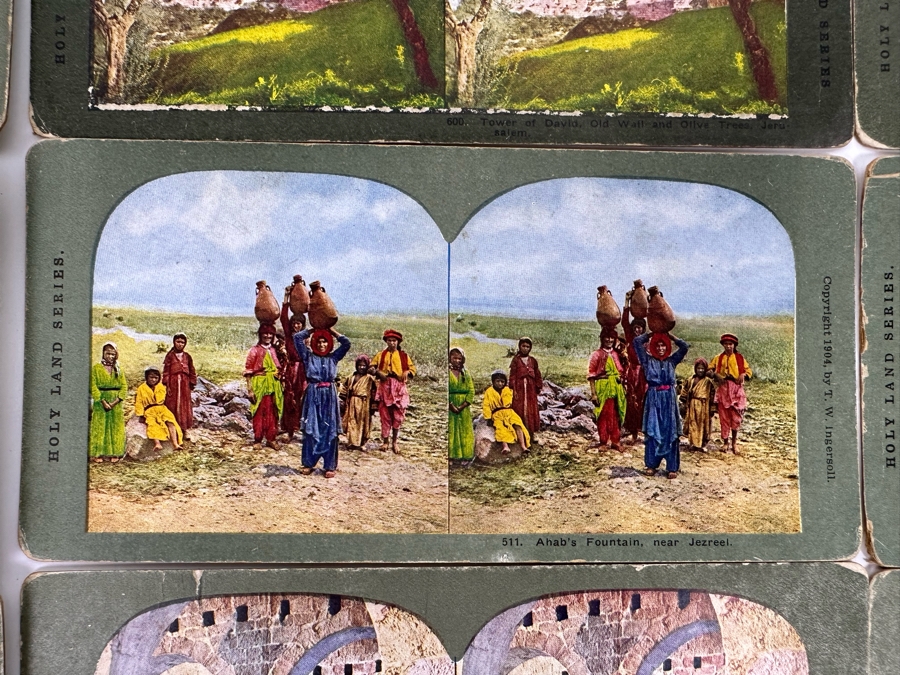 (24) Antique Color 1904 Holy Land Series T. W. Ingersoll Collectible Stereoviews Of Biblical Times - See Photos [Photo 36]