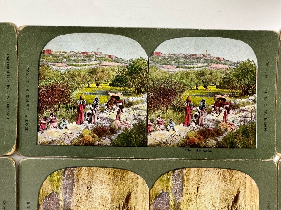 (24) Antique Color 1904 Holy Land Series T. W. Ingersoll Collectible Stereoviews Of Biblical Times - See Photos [Photo 7]