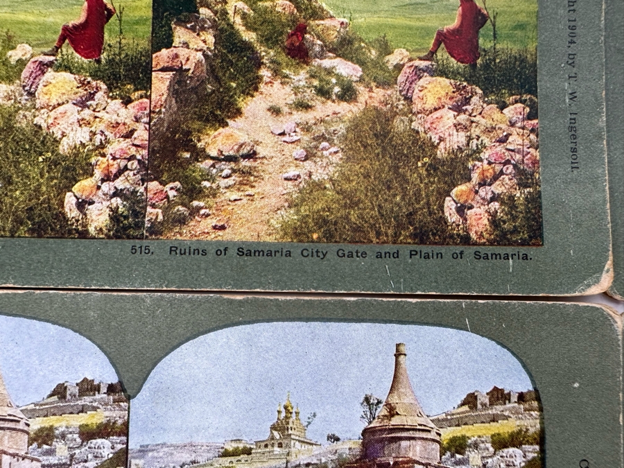 (24) Antique Color 1904 Holy Land Series T. W. Ingersoll Collectible Stereoviews Of Biblical Times - See Photos [Photo 6]